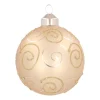 Edle Weihnachtskugel Mit Ornament, Hellgold, Glas, 8 Cm