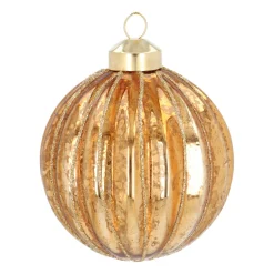 Elegante Bronzene Weihnachtskugel Mit Craquelé-Vintage-Look