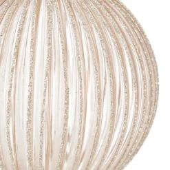 Elegante Taubenfarbige Weihnachtskugel Mit Goldenem Glitzer