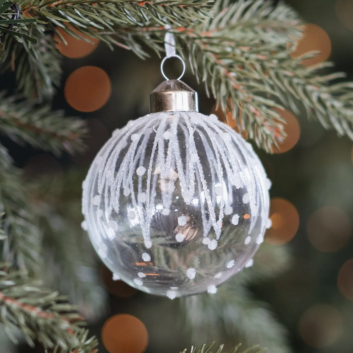 Elegante Transparente Glaskugel Mit Glitzer Und Pünktchen