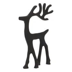 Elegantes Schwarzes Rentier Mit Erhobenem Kopf