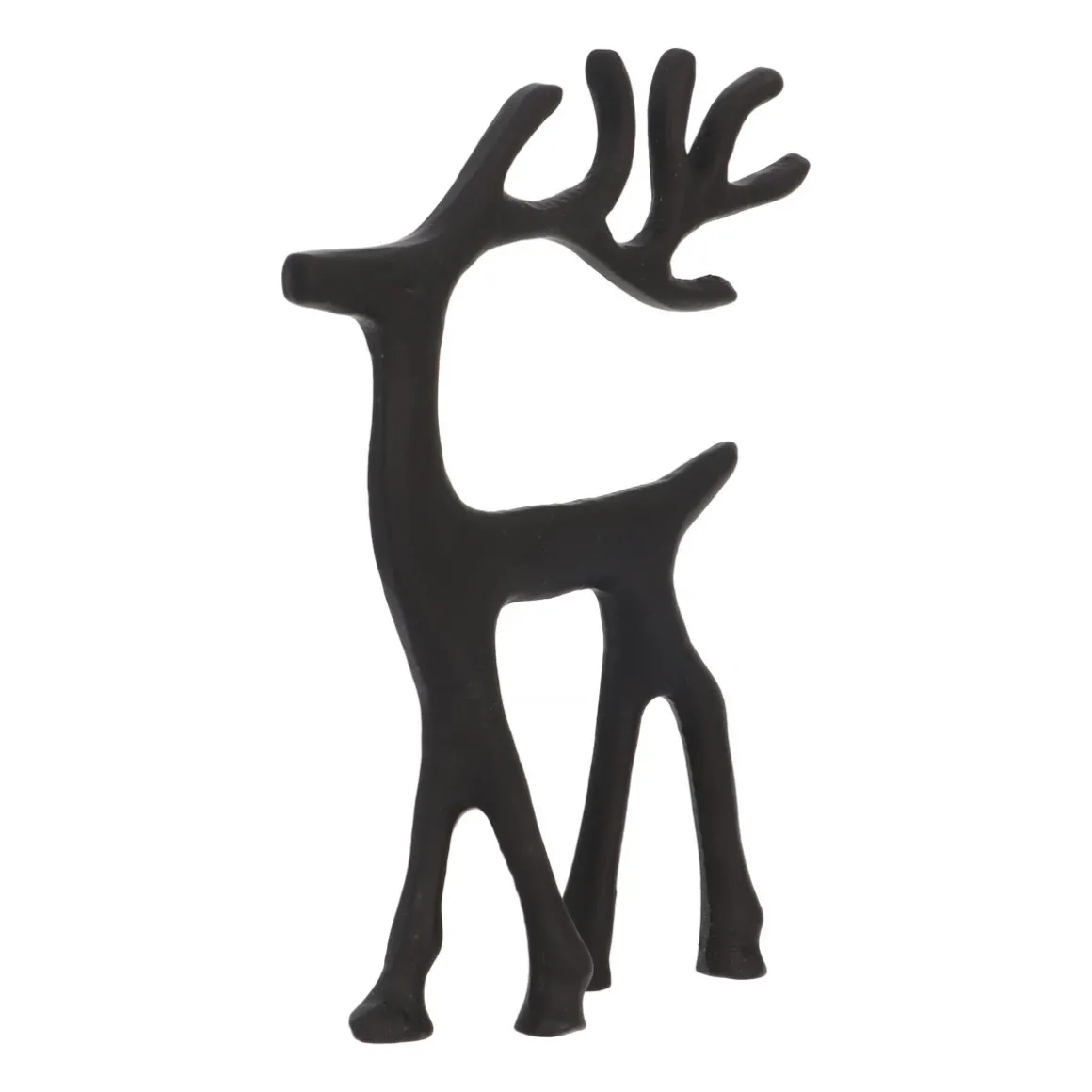 Elegantes Schwarzes Rentier Mit Erhobenem Kopf