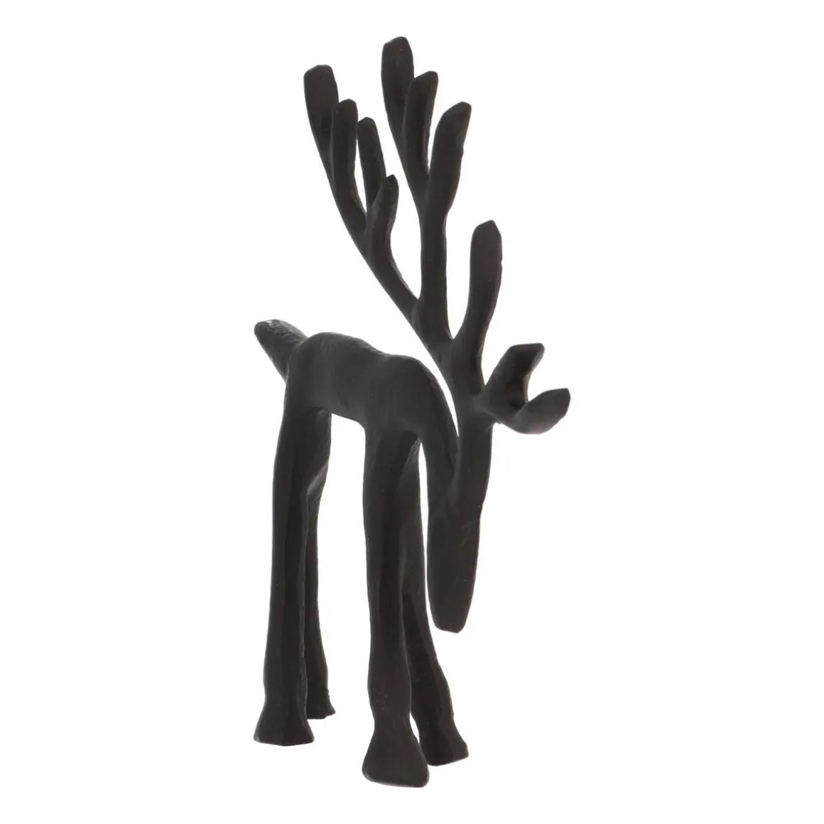 Elegantes Schwarzes Rentier Mit Gesenktem Kopf