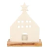 Elegantes Weißes Häuschen Mit Teelichthalter