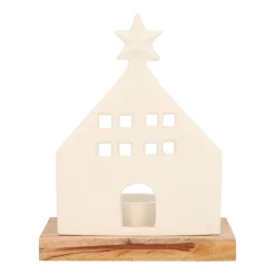 Elegantes Weißes Häuschen Mit Teelichthalter