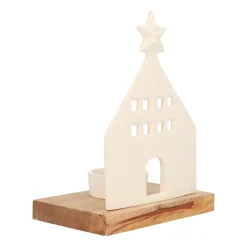 Elegantes Weißes Häuschen Mit Teelichthalter