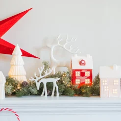 Elegantes Weißes Rentier Mit Kopf Nach Unten