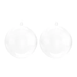 2er Set Weihnachtskugeln Zum Befüllen Transparent, 9 Cm