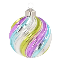 Extravagante Weihnachtskugel Swirl, Bunt, Glas, 8 Cm