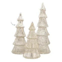 Glas Tannenbaum Linienförmig Mit LED Beleuchtung, Silber, 27 Cm