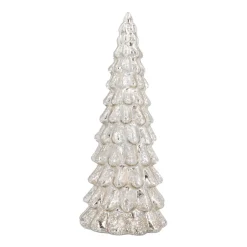 Glas Tannenbaum Mit LED Beleuchtung, Silber, 27 Cm