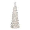 Glas Tannenbaum Mit LED Beleuchtung, Silber, 33 Cm