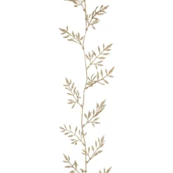 Glitzer Blättergirlande, Hellgold, 260 Cm