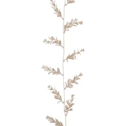 Glitzer Blättergirlande Taupe, 270 Cm