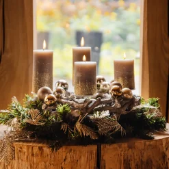 Glitzer Federgirlande Champagner, 260 Cm