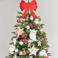 Glitzer XXL Weihnachtsschleife Rot, 35 Cm