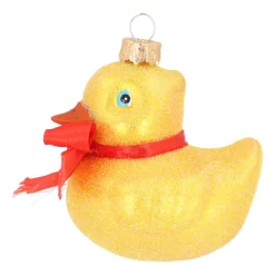 Gläserne Badeente Mit Glitzer Als Weihnachtsanhänger