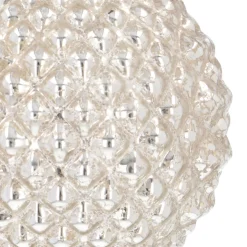 Gläserne Champagnerfarbene Weihnachtskugel Mit Relief