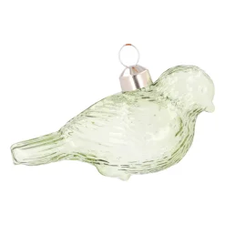 Gläserner Vogel In Grün Als Weihnachtsanhänger