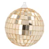 Goldene Disco-Weihnachtskugel Mit Reflektierenden Spiegelplättchen