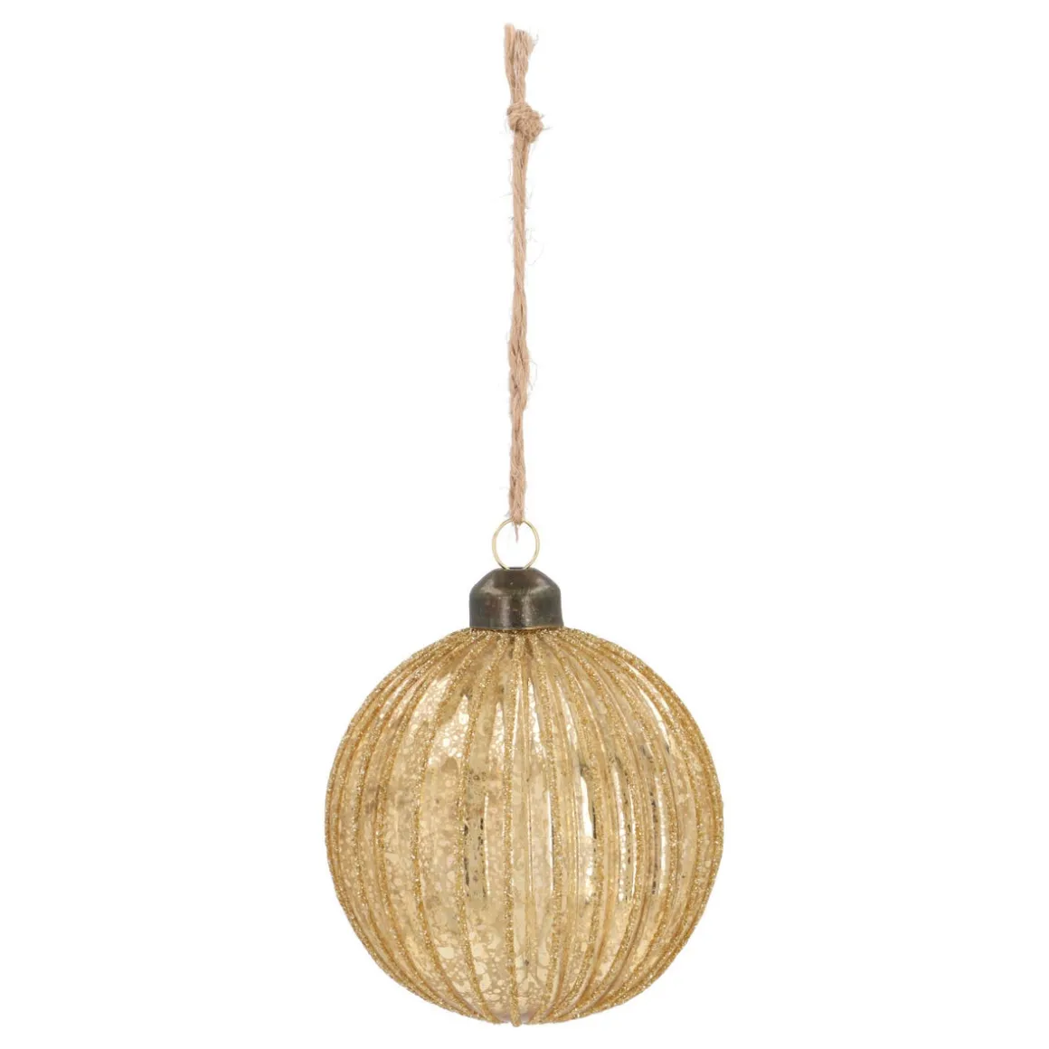 Goldene Weihnachtskugel Mit Glitzer