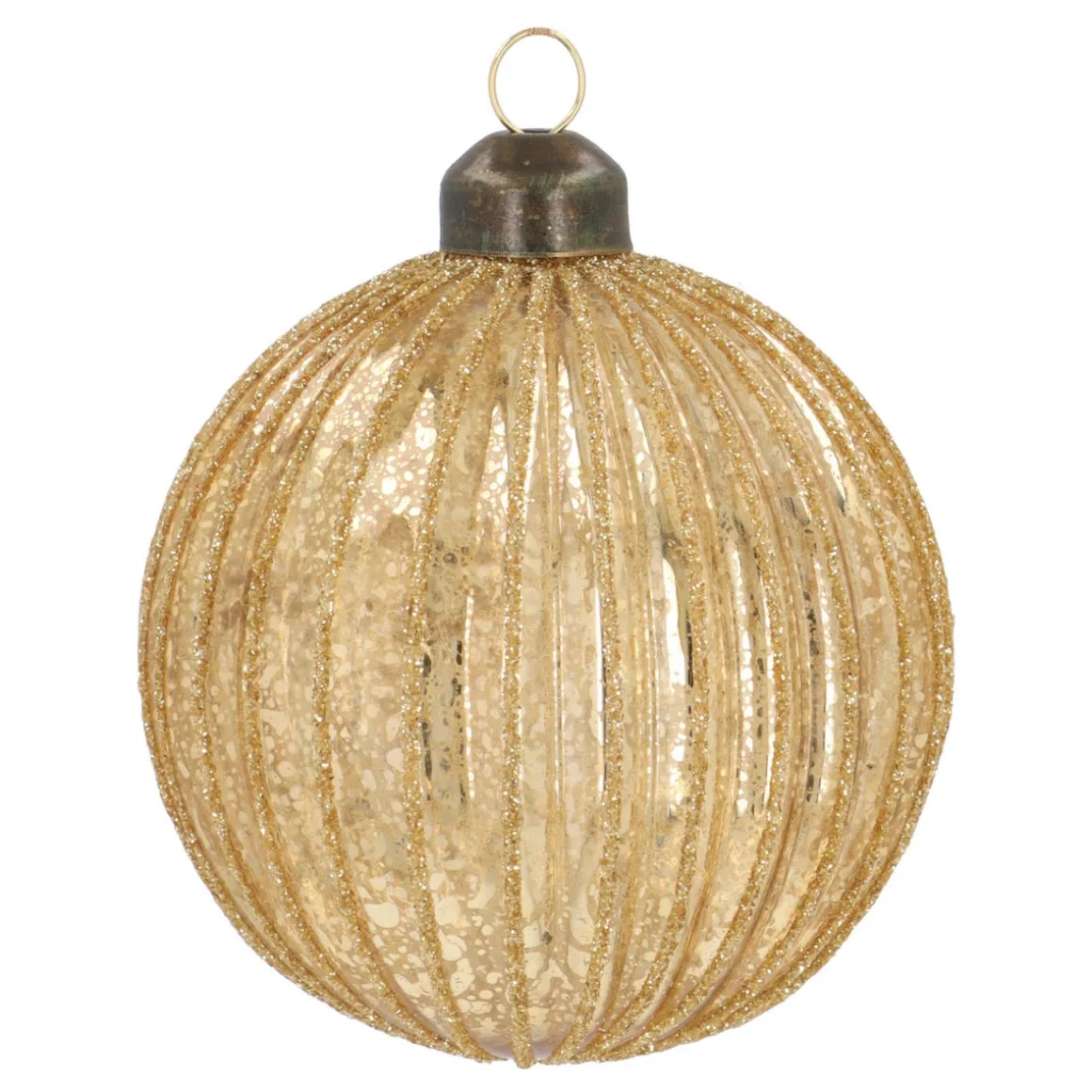 Goldene Weihnachtskugel Mit Glitzer