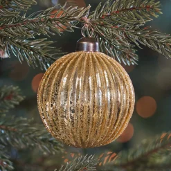 Goldene Weihnachtskugel Mit Glitzer