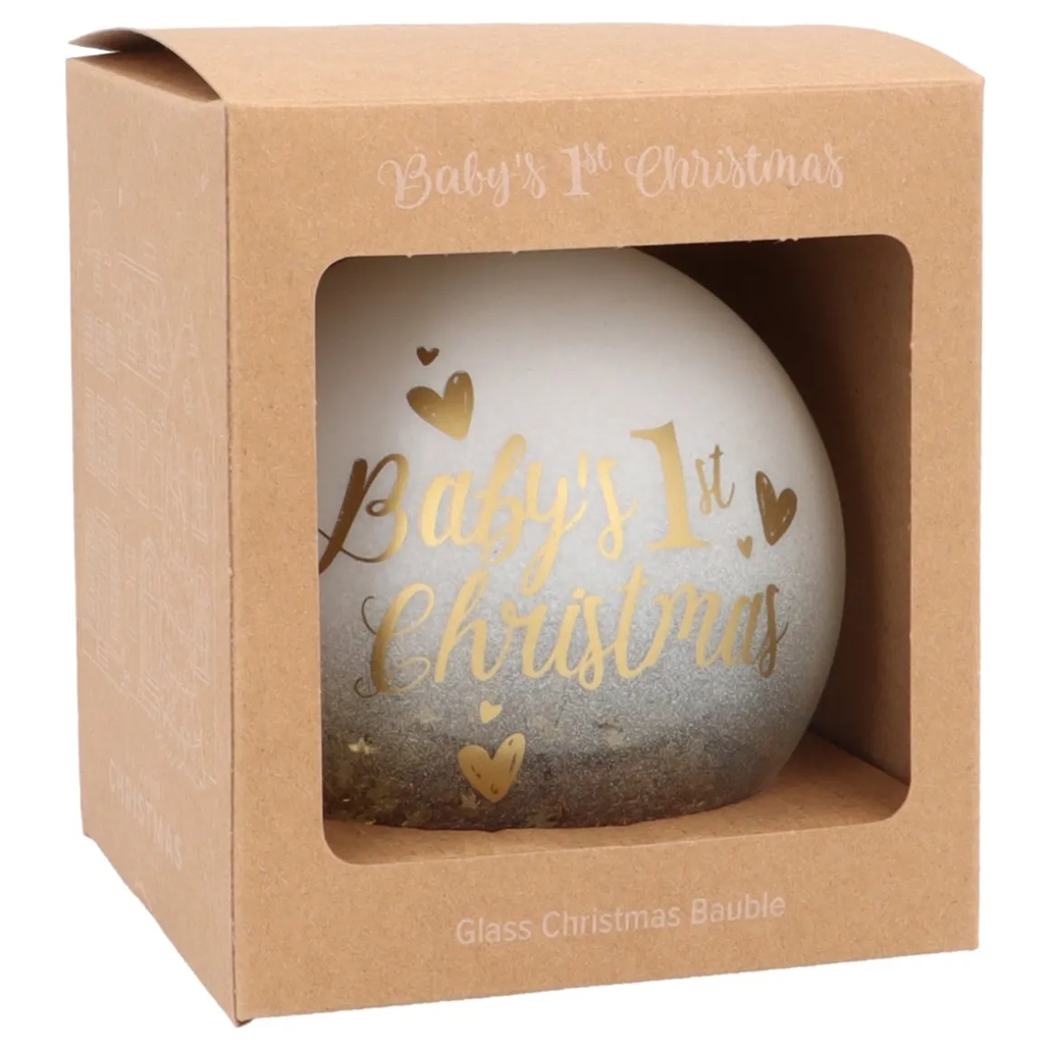 Goldene Weihnachtskugel Mit "Baby's First Christmas"