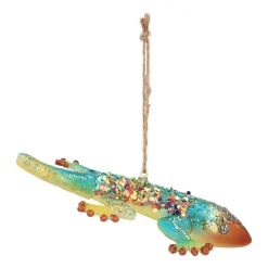 Goldener Gecko Weihnachtsanhänger Für Eine Exotische Weihnachtsdekoration