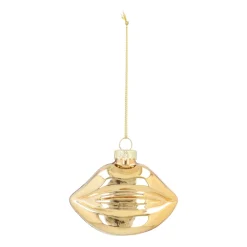 Goldener Glas-Weihnachtsschmuck Mund