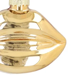 Goldener Glas-Weihnachtsschmuck Mund
