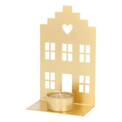 Goldenes Grachtenhaus Für Eine Festliche Stimmung