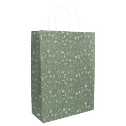 Grüne Geschenktasche Mit Fröhlichen Weihnachtsfiguren