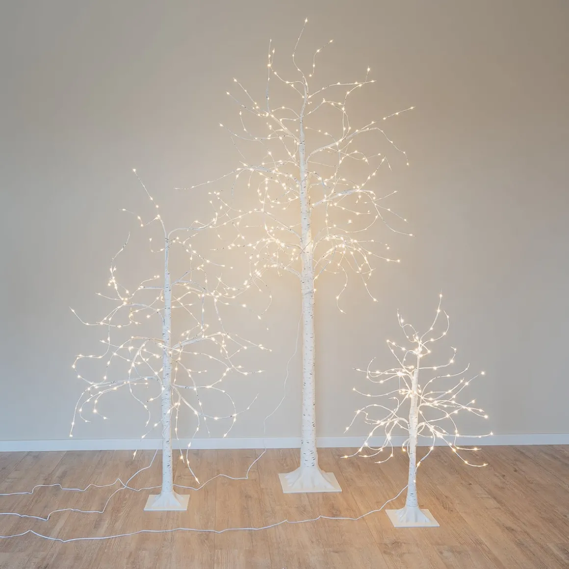 Großer Birkenbaum Mit LED-Beleuchtung