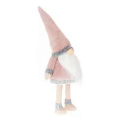 Großer Rosa Weihnachts-Gnom Mit Beleuchteter Nase