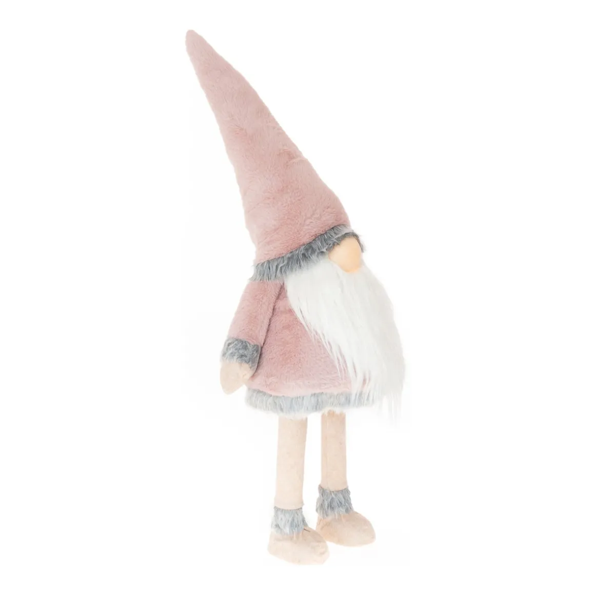 Großer Rosa Weihnachts-Gnom Mit Beleuchteter Nase