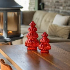 Großer Voluminöser Roter LED-Weihnachtsbaum Mit Relief