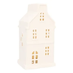 Großes Weißes Grachtenhaus Für Weihnachten