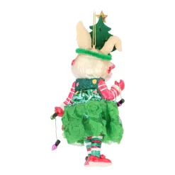 Handgemachtes Kaninchen Mit Weihnachtsoutfit Als Baumanhänger