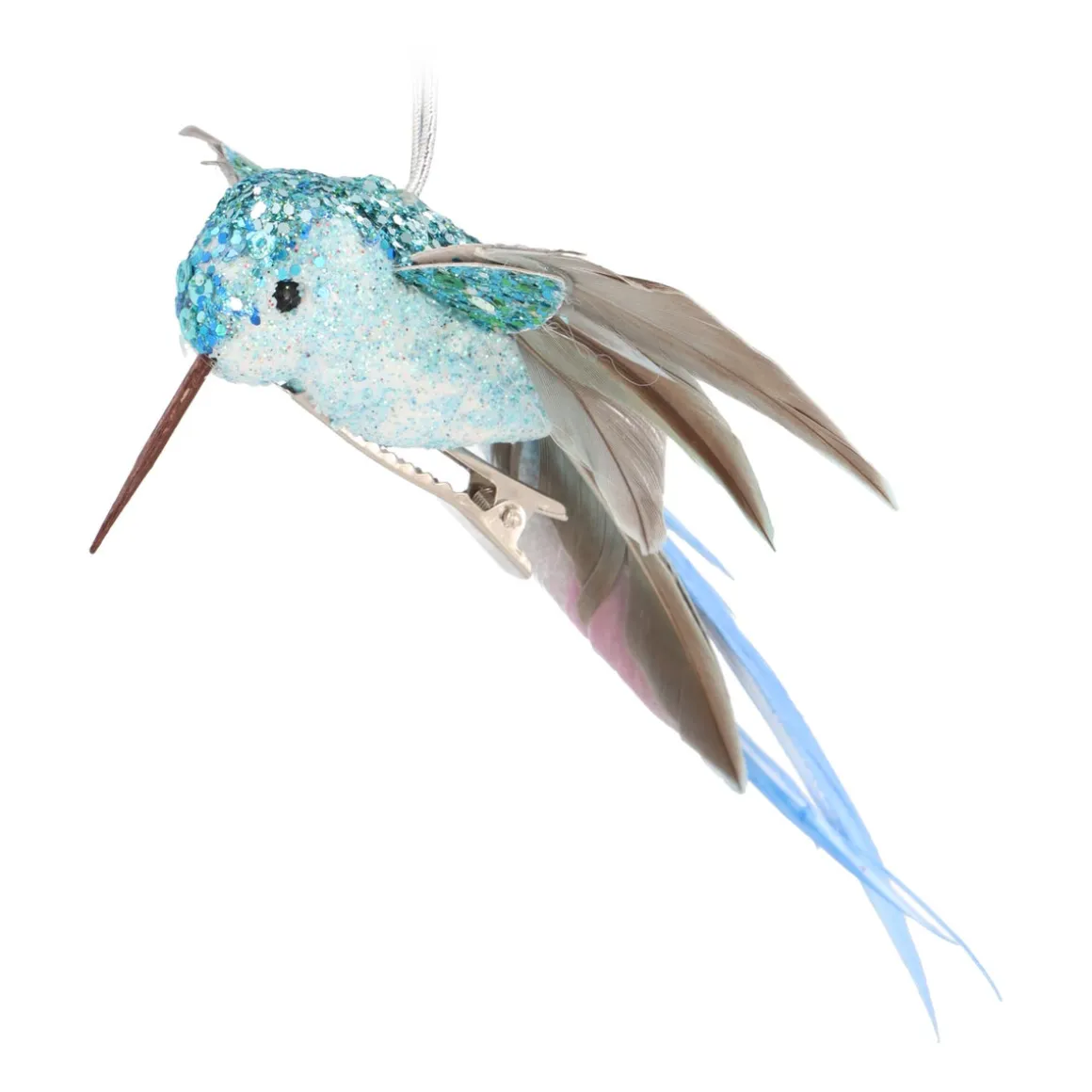 Hellblauer Fliegender Kolibri Für Den Weihnachtsbaum