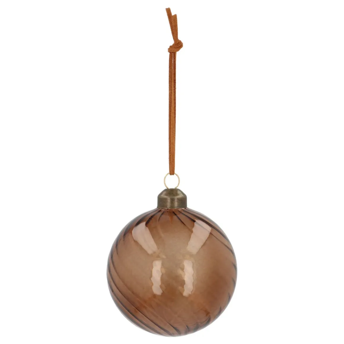 Hellbraune Weihnachtsbaumkugel Mit Wirbeln