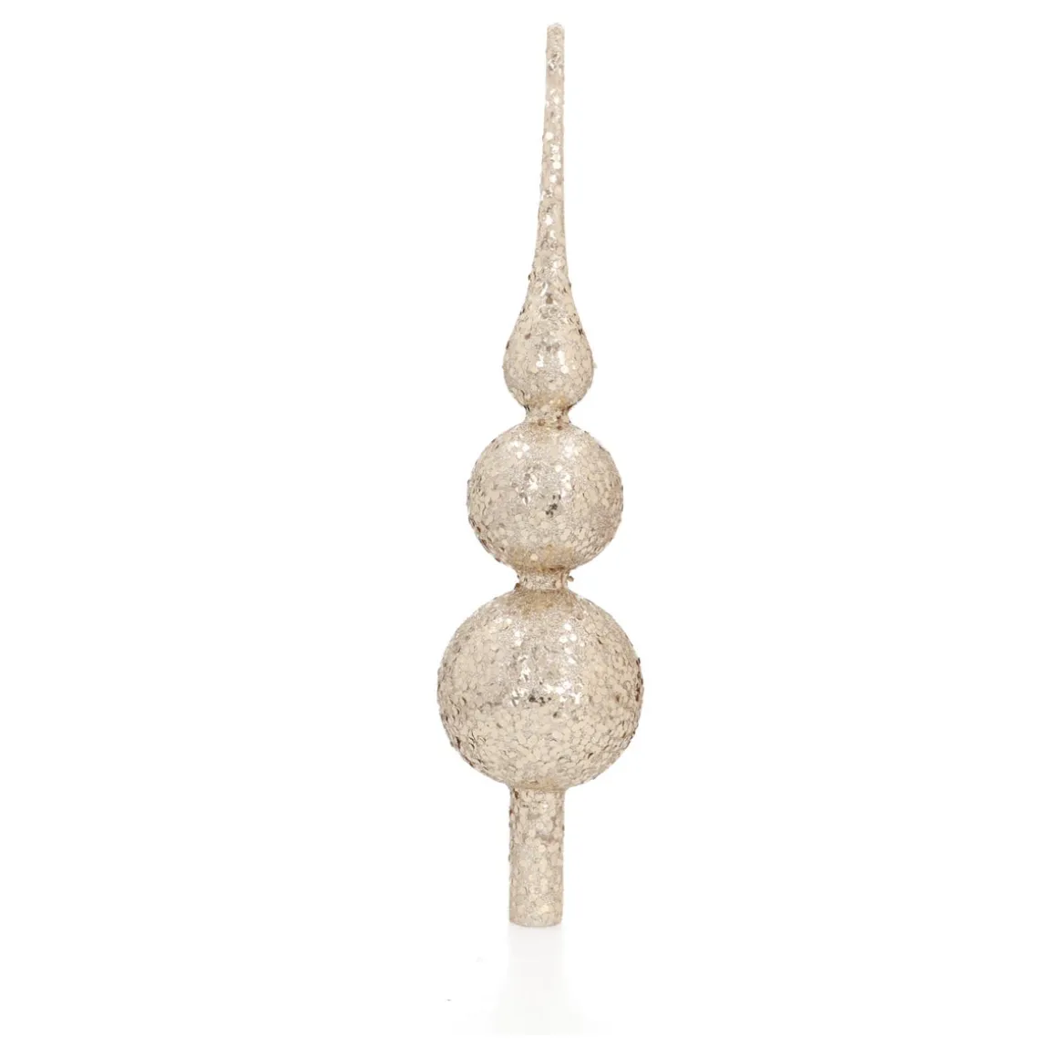 Helle Goldfarbene Baumspitze Aus Glas Mit Glitter