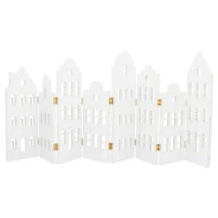 Holzhäuserreihe Weiß Mit Goldenen Scharnieren