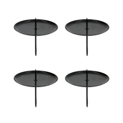 Kerzenhalter Für Adventskranz, Schwarz, Metall, 7,5 Cm