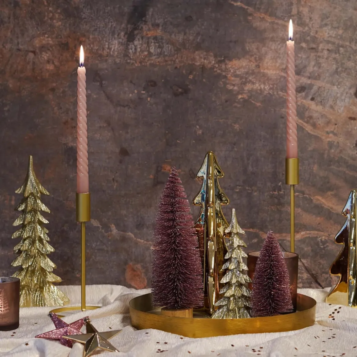 Kerzenständer, Gold, Metall, 20 Cm