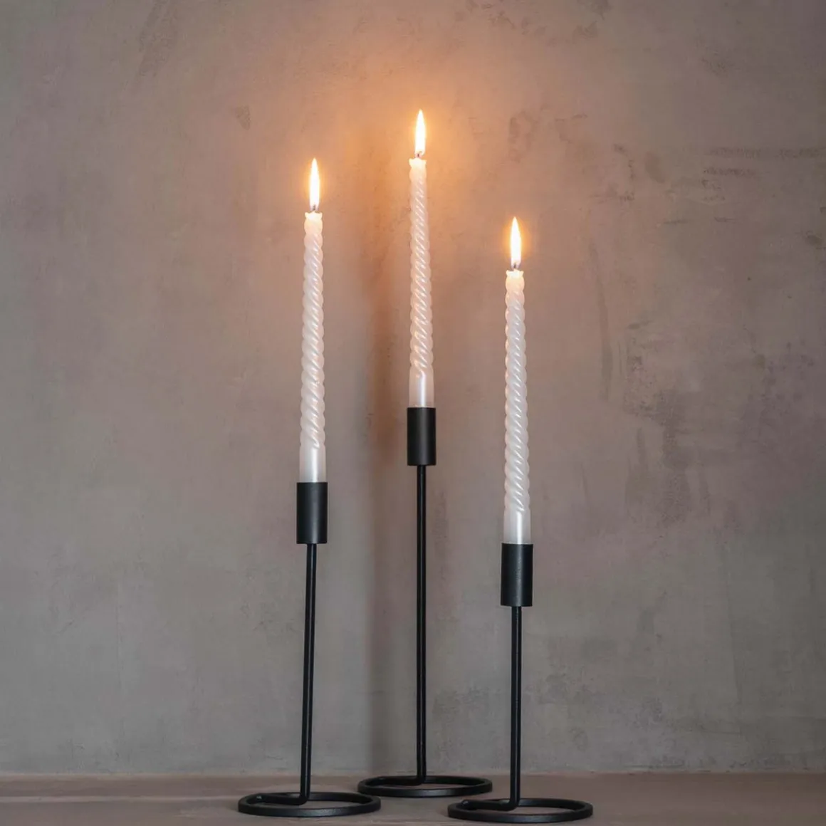 Kerzenständer, Schwarz, Metall, 25 Cm