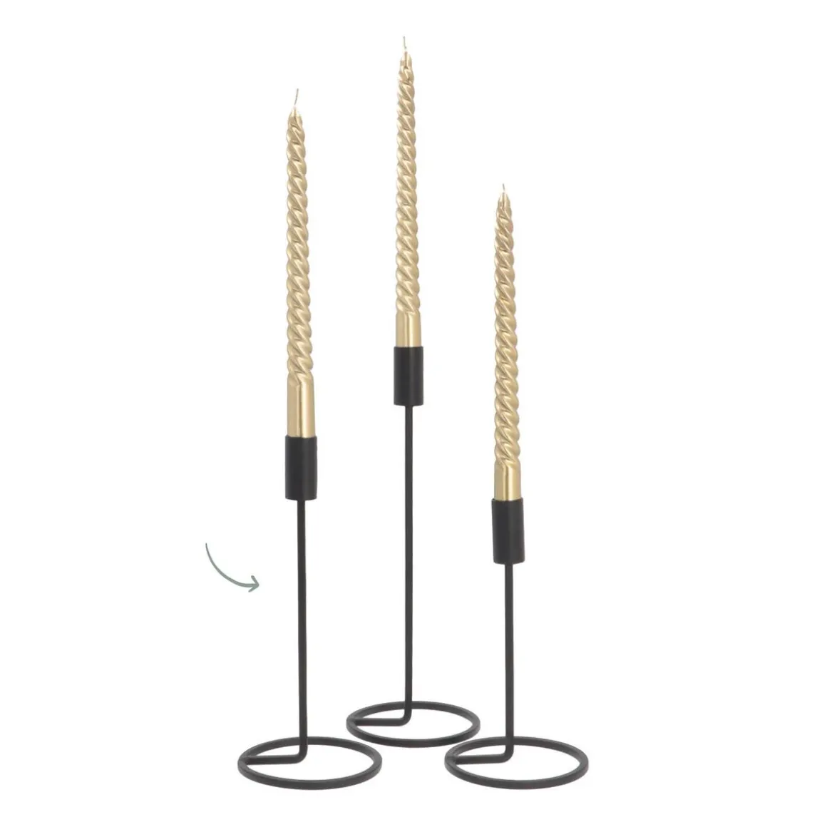 Kerzenständer, Schwarz, Metall, 25 Cm