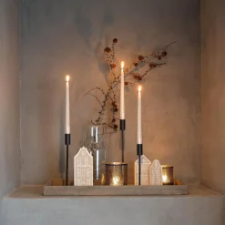 Kerzenständer, Schwarz, Metall, 32 Cm