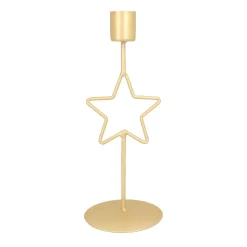 Kerzenständer Stern, Gold, Metall, 20 Cm