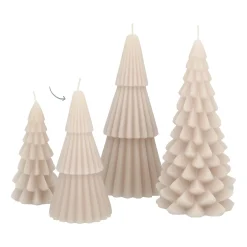 Kleine 3D-Weihnachtsbaumkerze - Taupe